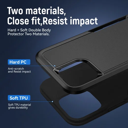 Apple iPhone 14 Pro Max Hoesje Schokbestendige Hardcase Back Cover Zwart afbeelding 5