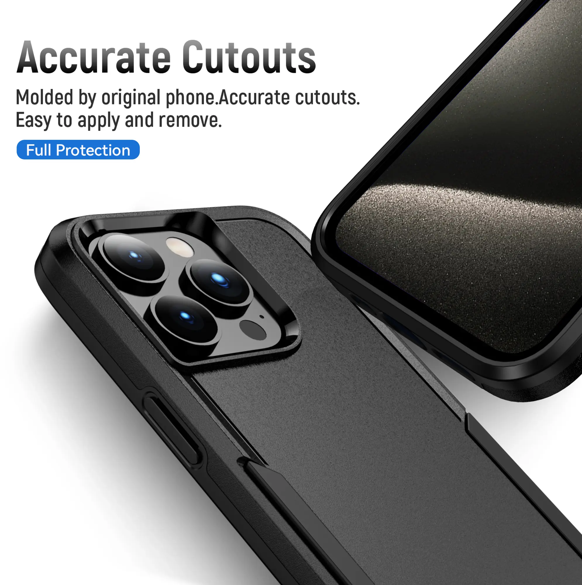 Apple iPhone 15 Pro Max Hoesje Schokbestendige Hardcase Back Cover Zwart afbeelding 5