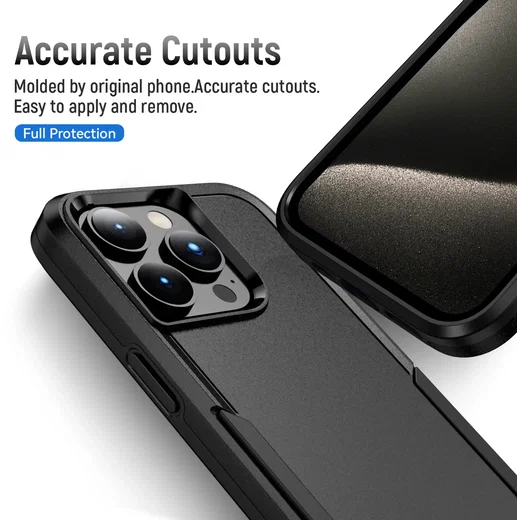 Apple iPhone 15 Pro Max Hoesje Schokbestendige Hardcase Back Cover Zwart afbeelding 5