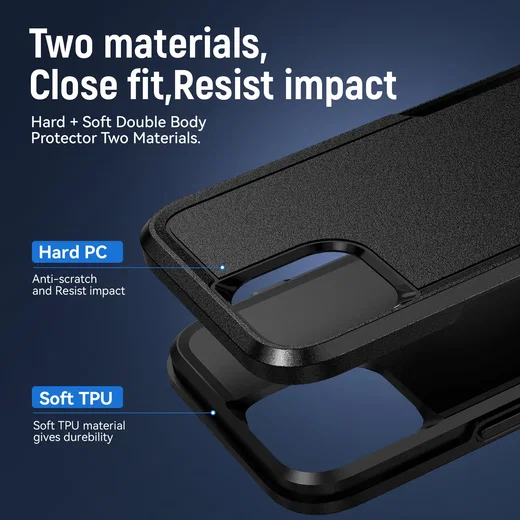 Apple iPhone 15 Pro Max Hoesje Schokbestendige Hardcase Back Cover Zwart afbeelding 4