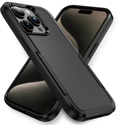 Apple iPhone 15 Pro Max Hoesje Schokbestendige Hardcase Back Cover Zwart afbeelding