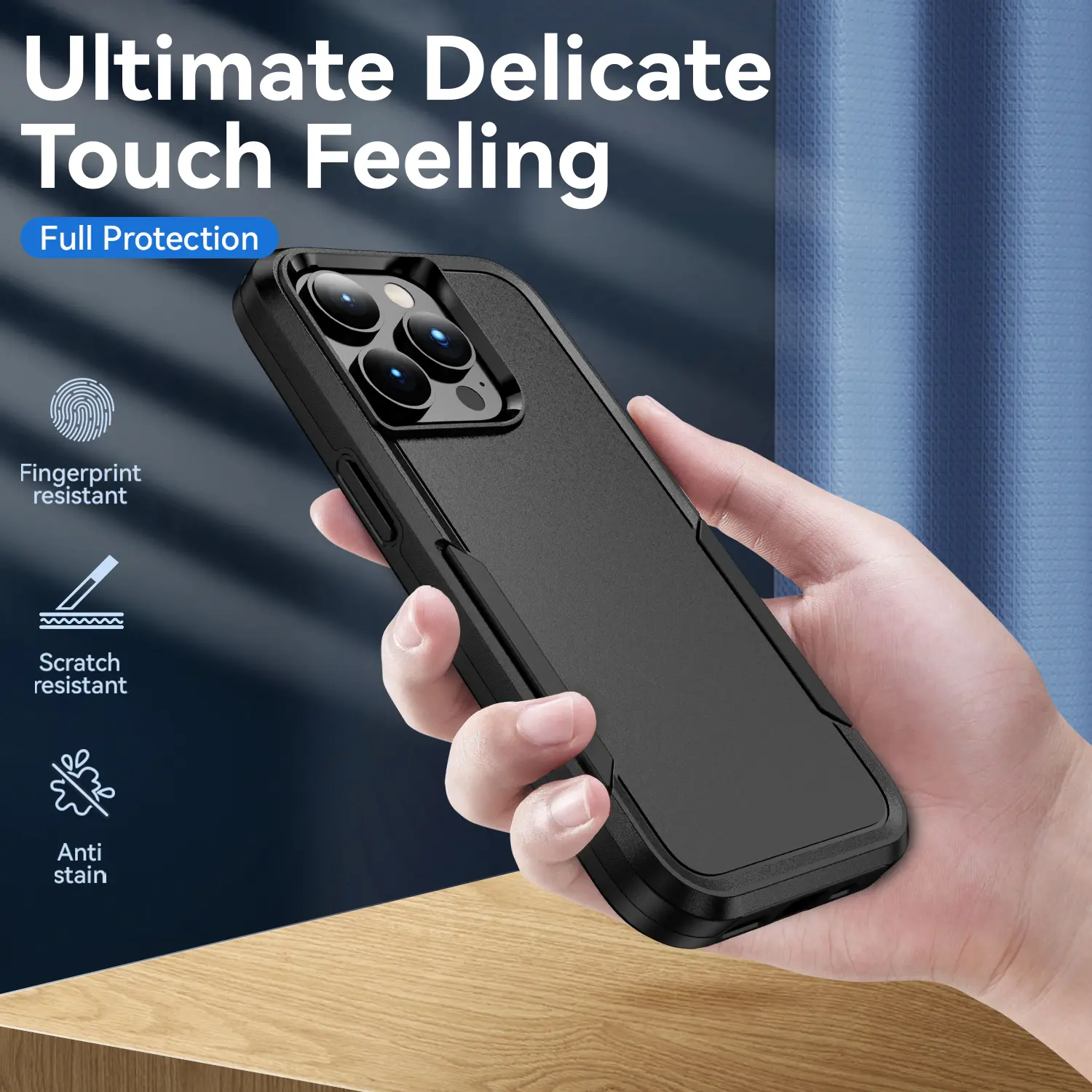 Apple iPhone 15 Pro Max Hoesje Schokbestendige Hardcase Back Cover Zwart afbeelding 7