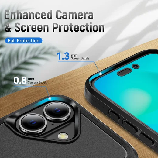 Apple iPhone 16 Hoesje Schokbestendige Hardcase Back Cover Zwart afbeelding 5