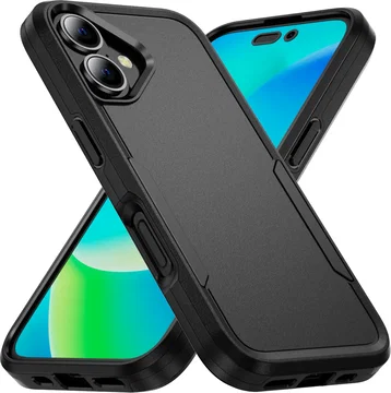 Apple iPhone 16 Hoesje Schokbestendige Hardcase Back Cover Zwart
