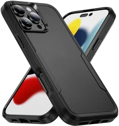 Apple iPhone 16 Pro Hoesje Schokbestendige Hardcase Back Cover Zwart afbeelding