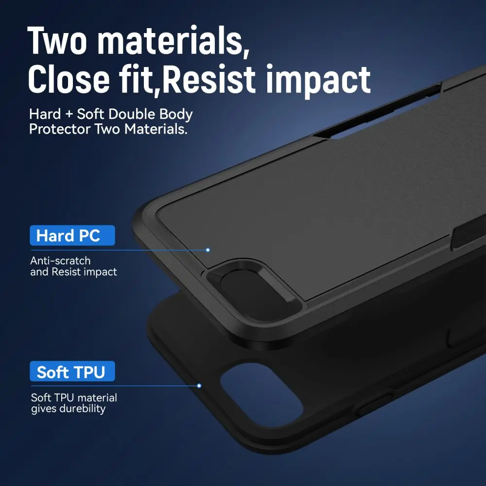 Apple iPhone 17e / 16e Hoesje Schokbestendige Hardcase Back Cover Zwart afbeelding 8