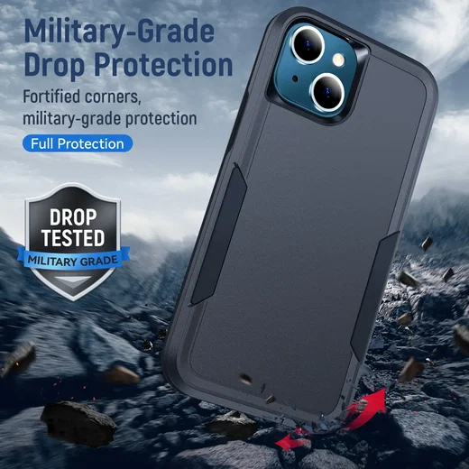 Apple iPhone 13 Hoesje Schokbestendige Hardcase Back Cover Blauw afbeelding 2