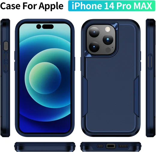 Apple iPhone 14 Pro Max Hoesje Schokbestendige Hardcase Back Cover Blauw afbeelding 11