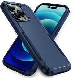 Apple iPhone 15 Pro Max Hoesje Schokbestendige Hardcase Back Cover Blauw afbeelding
