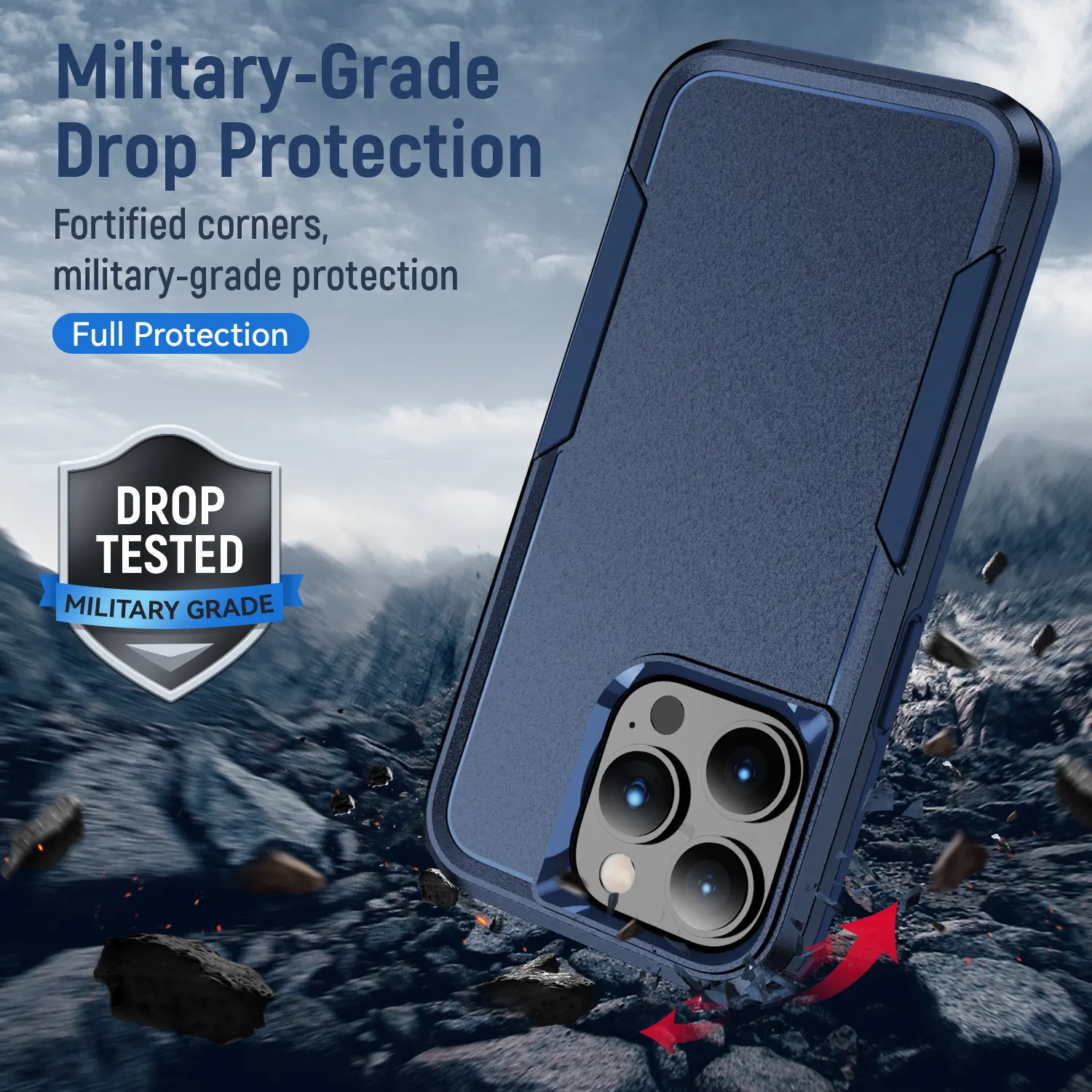 Apple iPhone 15 Pro Max Hoesje Schokbestendige Hardcase Back Cover Blauw afbeelding 2