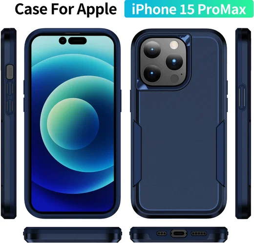 Apple iPhone 15 Pro Max Hoesje Schokbestendige Hardcase Back Cover Blauw afbeelding 7