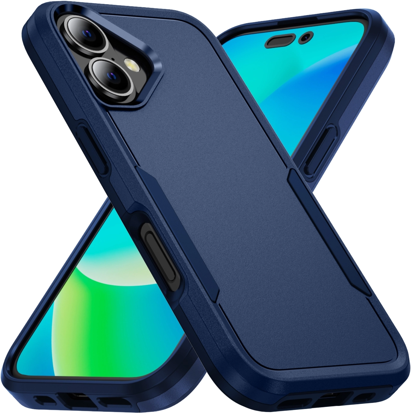 Apple iPhone 16 Hoesje Schokbestendige Hardcase Back Cover Blauw afbeelding 1