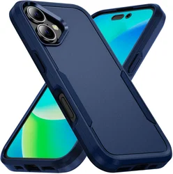 Apple iPhone 16 Hoesje Schokbestendige Hardcase Back Cover Blauw afbeelding