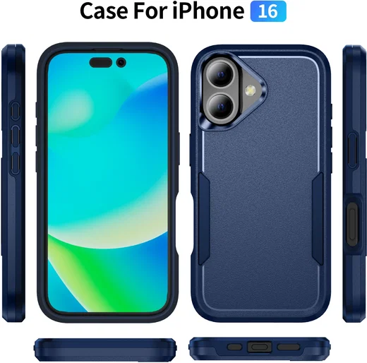 Apple iPhone 16 Hoesje Schokbestendige Hardcase Back Cover Blauw afbeelding 5