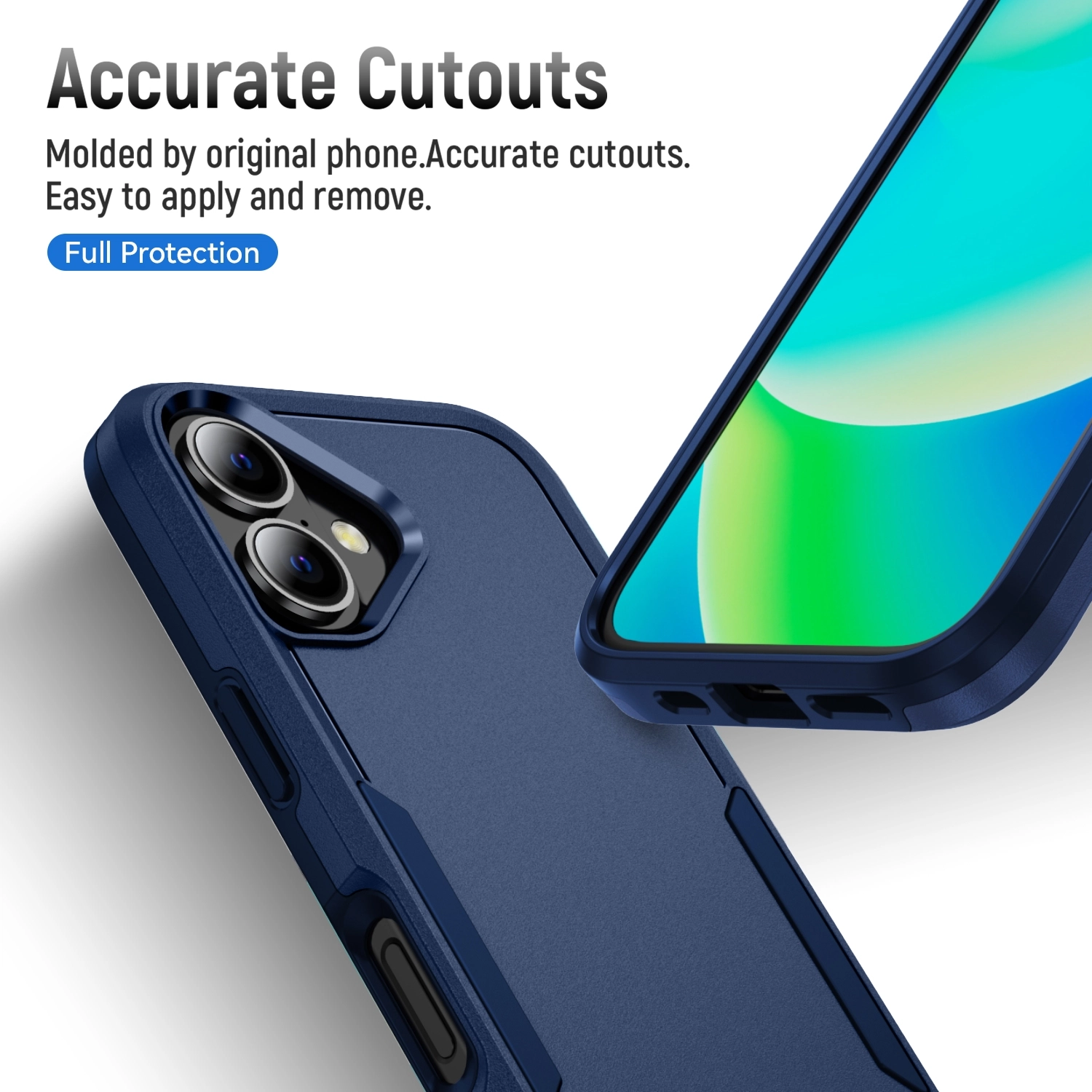Apple iPhone 16 Hoesje Schokbestendige Hardcase Back Cover Blauw afbeelding 7