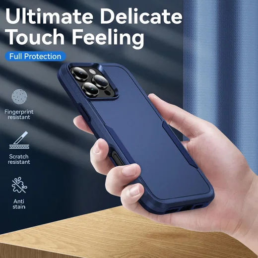 Apple iPhone 16 Pro Hoesje Schokbestendige Hardcase Back Cover Blauw afbeelding 4