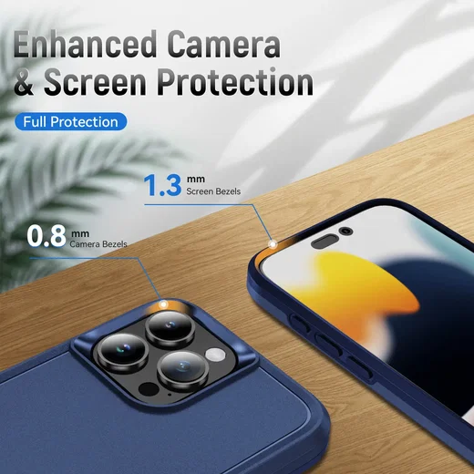 Apple iPhone 16 Pro Hoesje Schokbestendige Hardcase Back Cover Blauw afbeelding 5