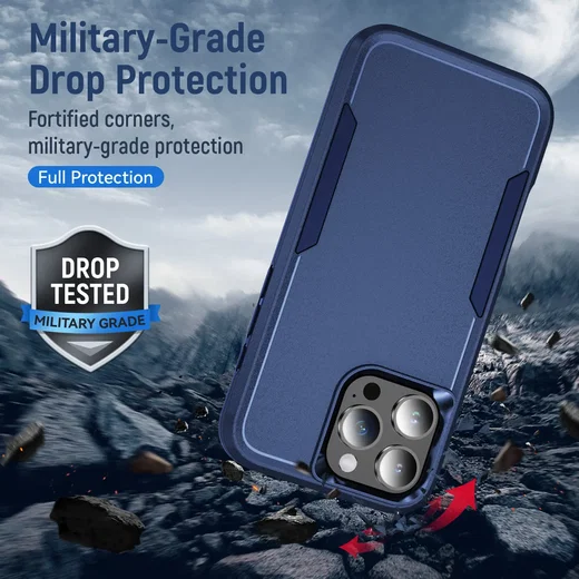 Apple iPhone 16 Pro Hoesje Schokbestendige Hardcase Back Cover Blauw afbeelding 2
