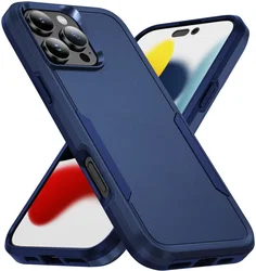 Apple iPhone 16 Pro Hoesje Schokbestendige Hardcase Back Cover Blauw afbeelding