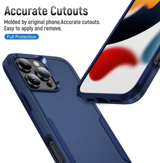 Apple iPhone 16 Pro Max Hoesje Schokbestendige Hardcase Back Cover Blauw afbeelding 8