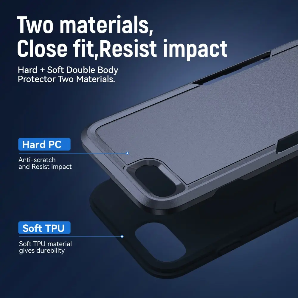 Apple iPhone 17e / 16e Hoesje Schokbestendige Hardcase Back Cover Blauw afbeelding 4