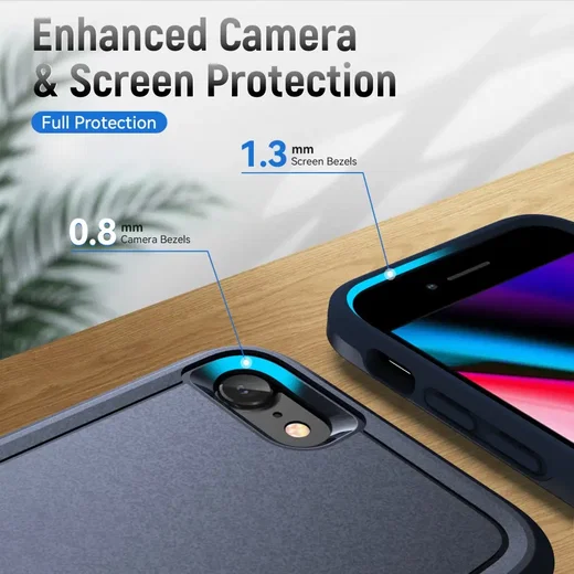 Apple iPhone 17e / 16e Hoesje Schokbestendige Hardcase Back Cover Blauw afbeelding 7