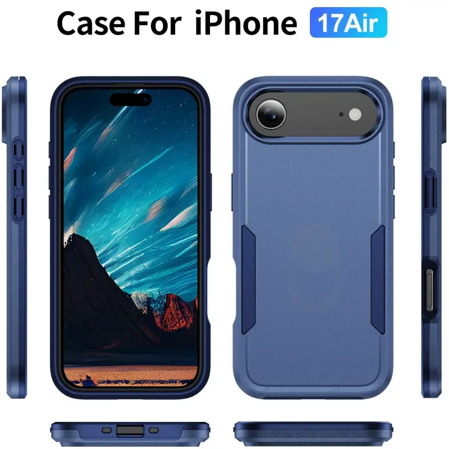 Apple iPhone Air Hoesje Schokbestendige Hardcase Back Cover Blauw afbeelding 9