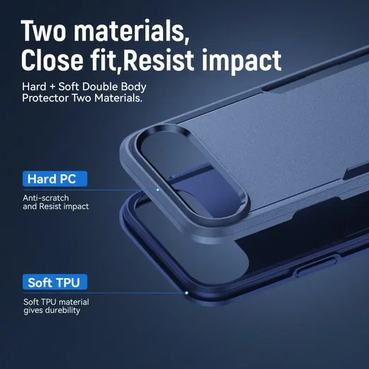 Apple iPhone Air Hoesje Schokbestendige Hardcase Back Cover Blauw afbeelding 4