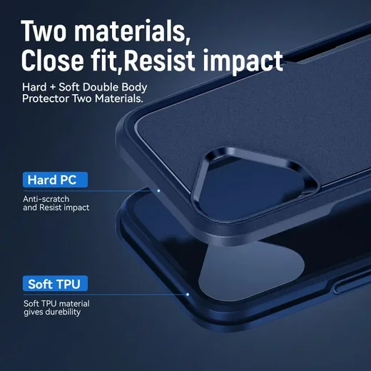 Apple iPhone 17 Hoesje Schokbestendige Hardcase Back Cover Blauw afbeelding 4