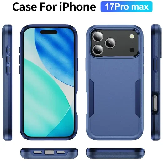 Apple iPhone 17 Pro Hoesje Schokbestendige Hardcase Back Cover Blauw afbeelding 9