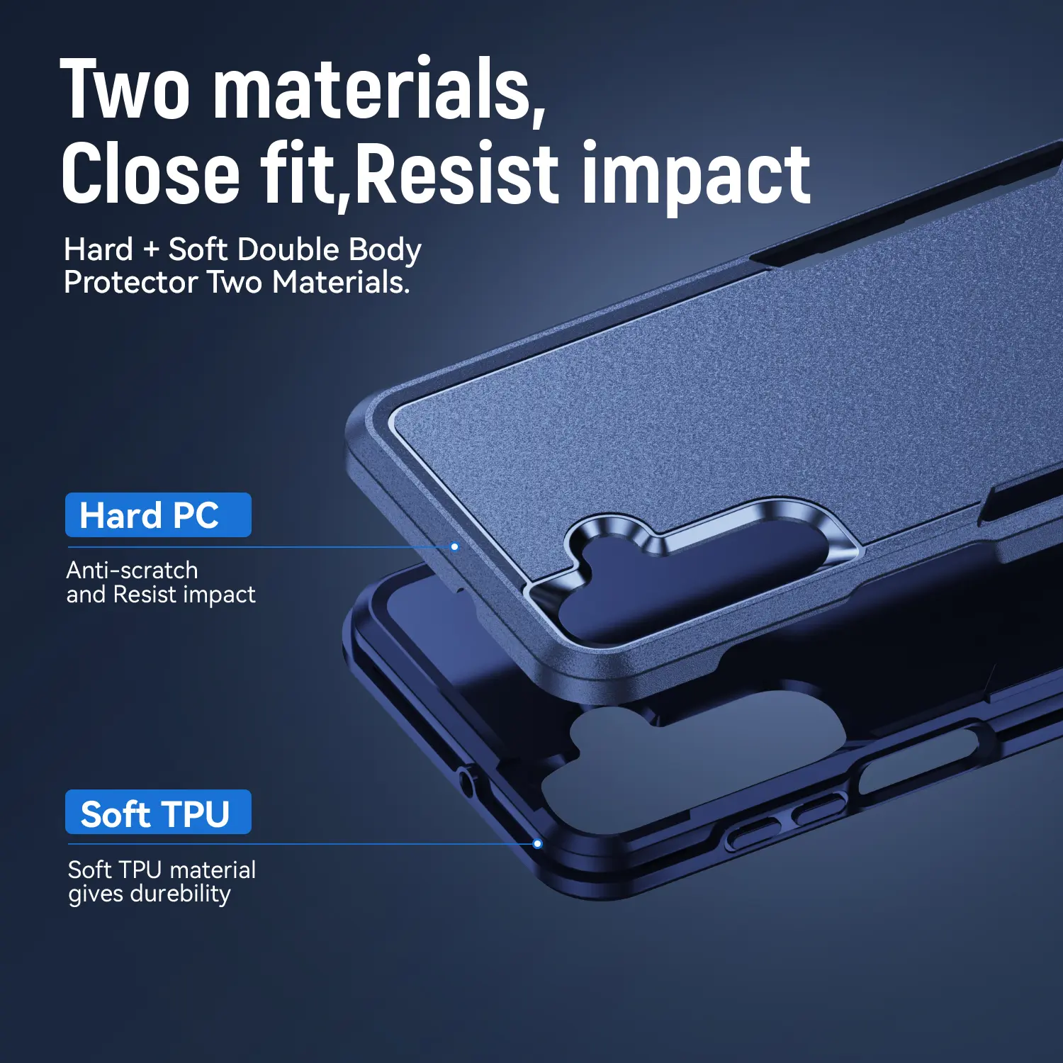 Samsung Galaxy A17 / A26 Hoesje Schokbestendige Hardcase Back Cover Blauw afbeelding 3