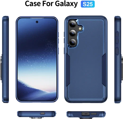 Samsung Galaxy S25 Hoesje Schokbestendige Hardcase Back Cover Blauw afbeelding 9