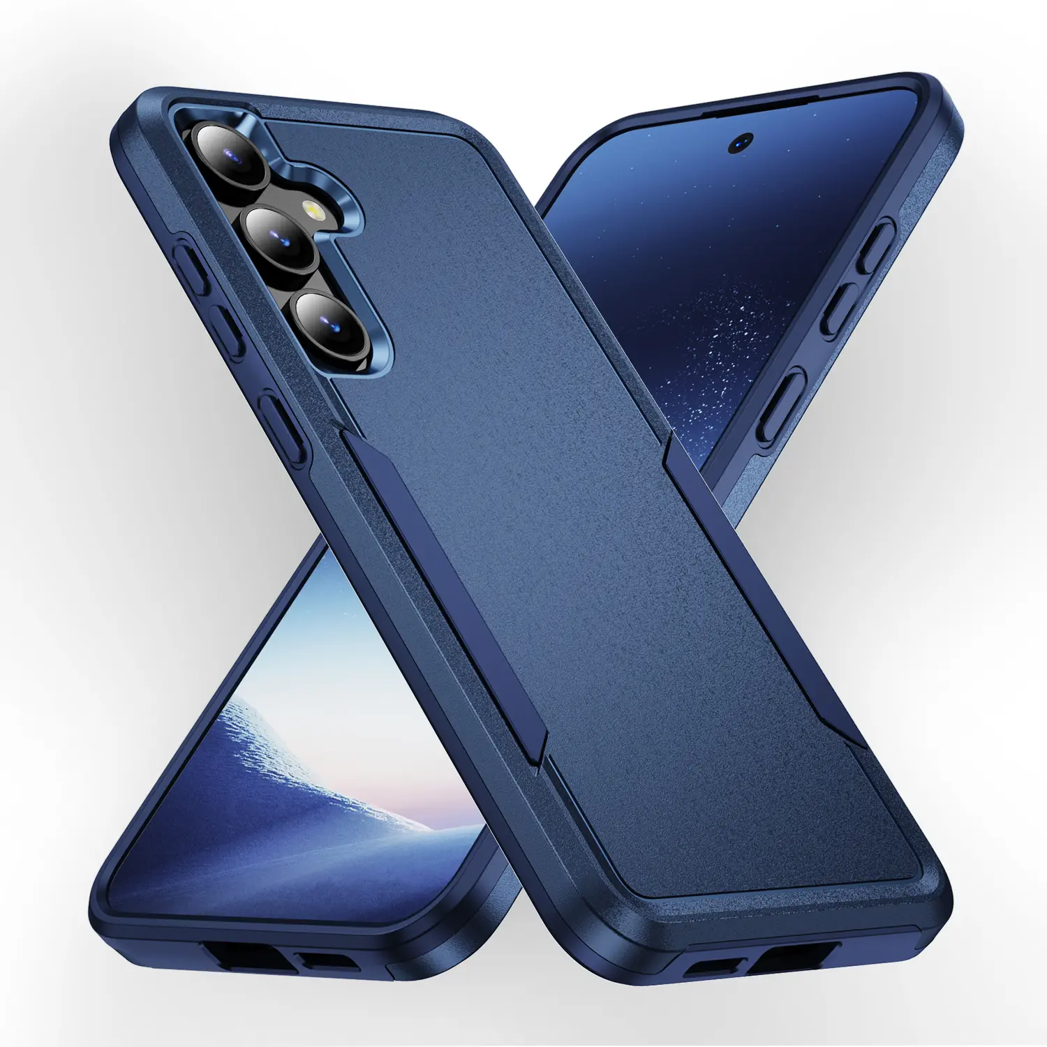 Samsung Galaxy S25 Hoesje Schokbestendige Hardcase Back Cover Blauw afbeelding 1