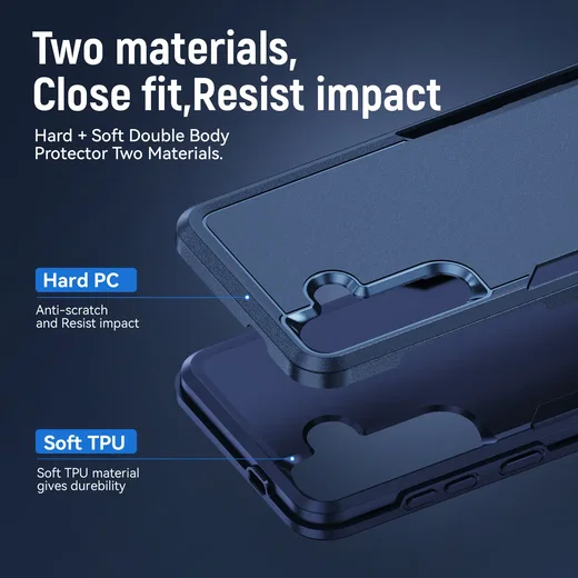 Samsung Galaxy S25 Hoesje Schokbestendige Hardcase Back Cover Blauw afbeelding 4