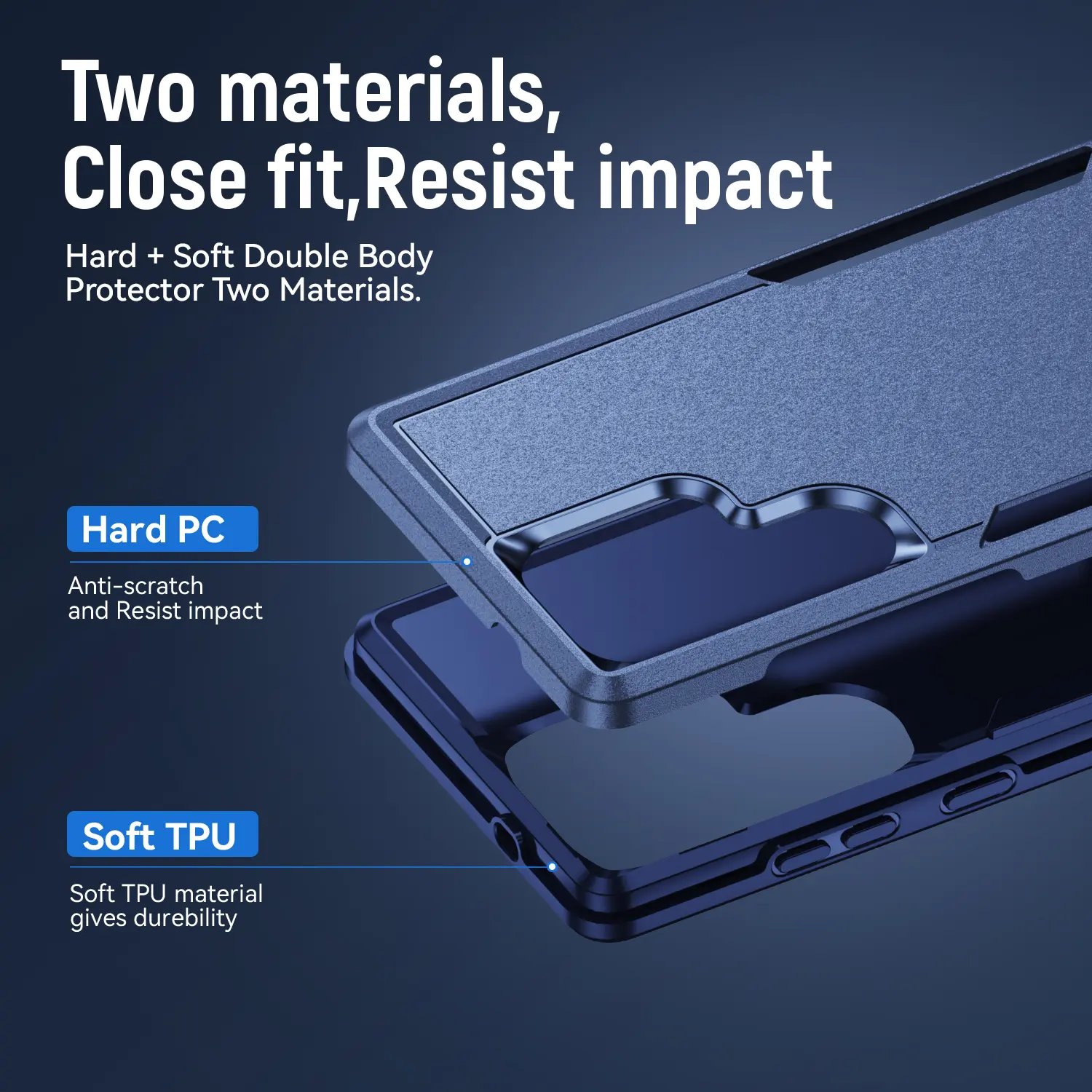 Samsung Galaxy S25 Ultra Hoesje Schokbestendige Hardcase Back Cover Blauw afbeelding 4