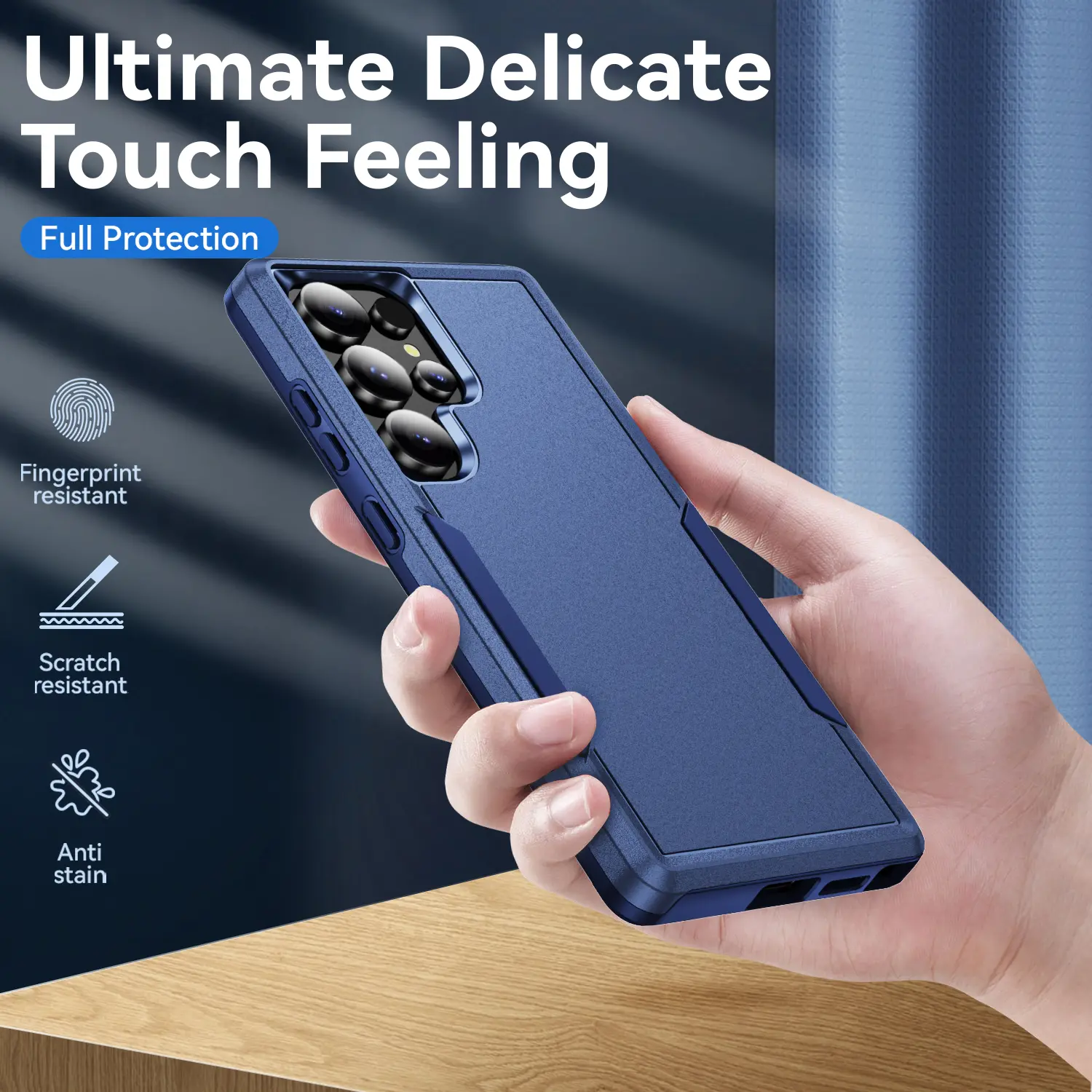 Samsung Galaxy S25 Ultra Hoesje Schokbestendige Hardcase Back Cover Blauw afbeelding 8