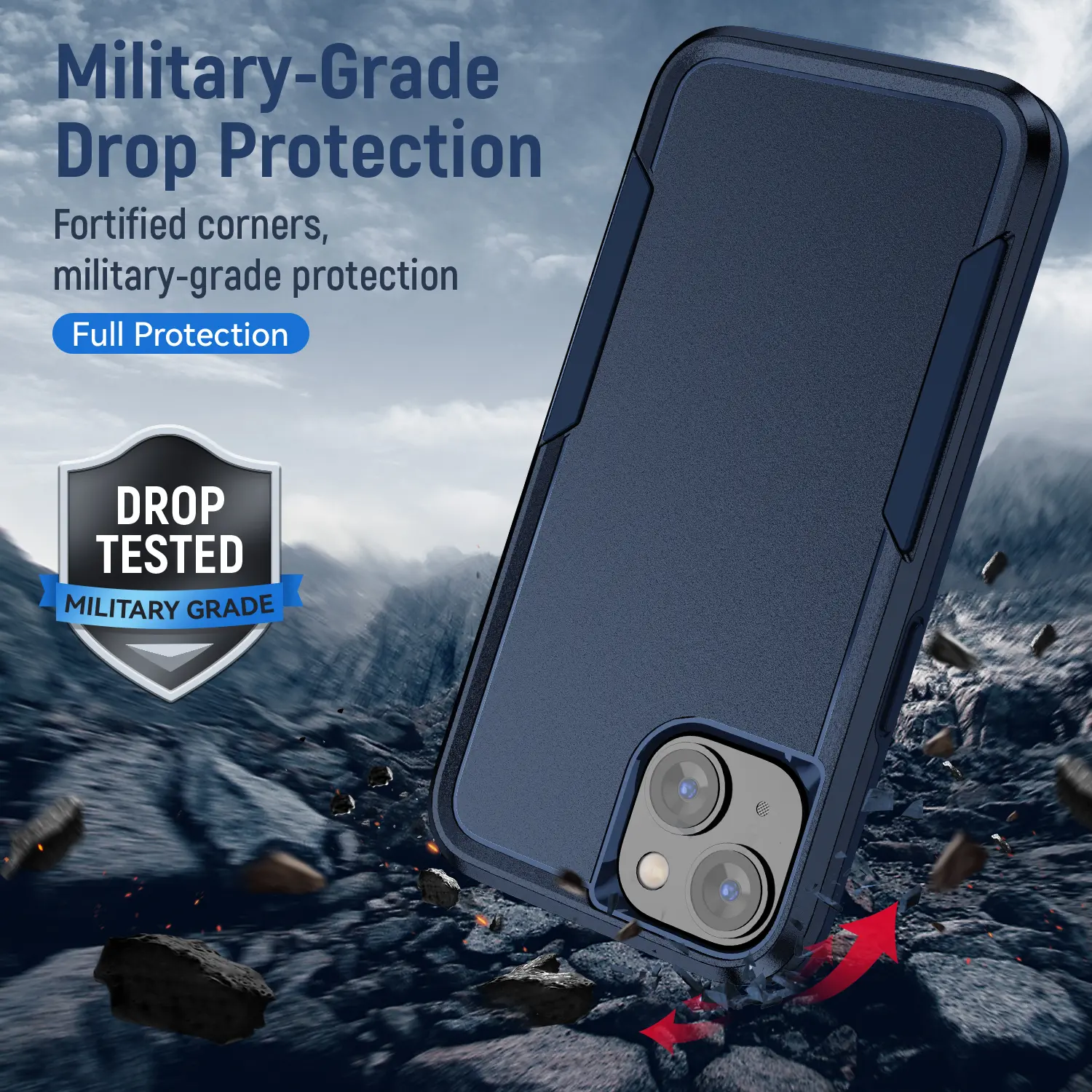 Apple iPhone 14 Hoesje Schokbestendige Hardcase Back Cover Blauw afbeelding 2