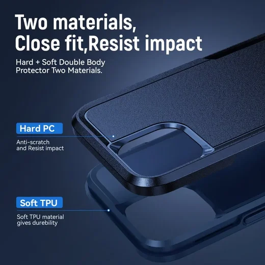 Apple iPhone 15 Pro Hoesje Schokbestendige Hardcase Back Cover Blauw afbeelding 4