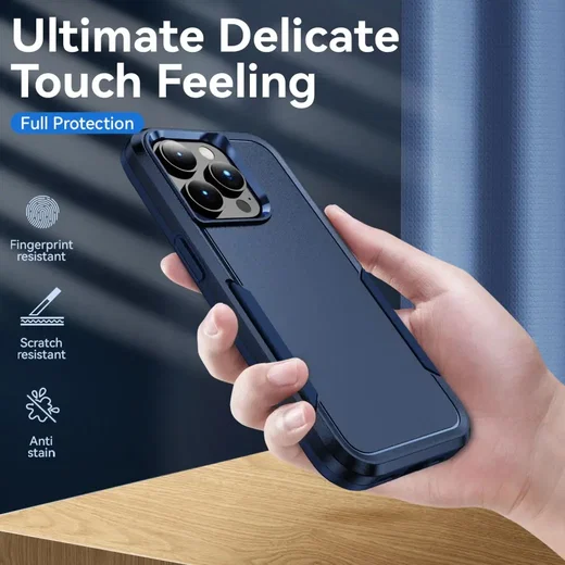 Apple iPhone 15 Pro Hoesje Schokbestendige Hardcase Back Cover Blauw afbeelding 5