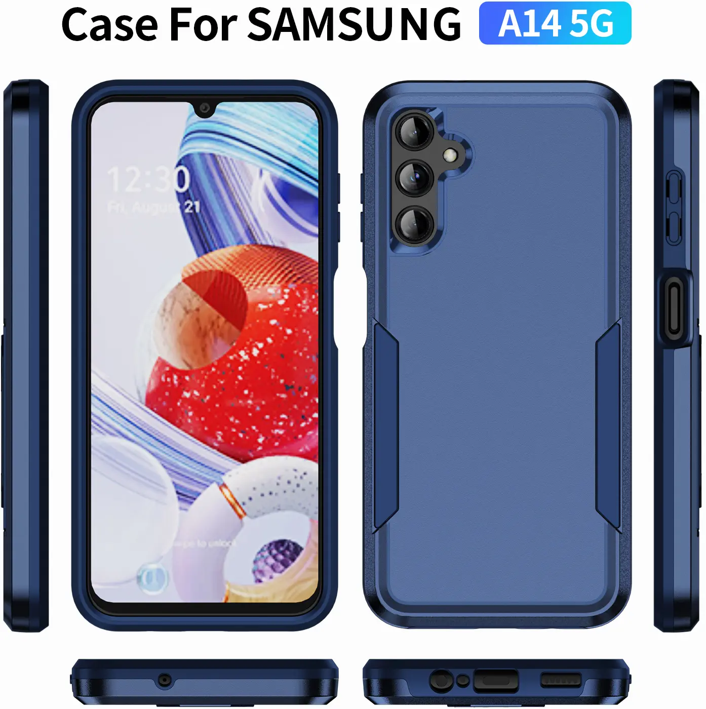 Samsung Galaxy A14 Hoesje Schokbestendige Hardcase Back Cover Blauw afbeelding 6