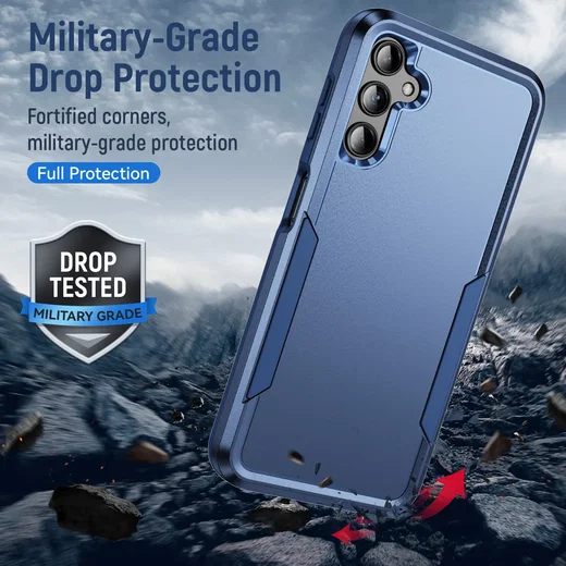 Samsung Galaxy A14 Hoesje Schokbestendige Hardcase Back Cover Blauw afbeelding 2