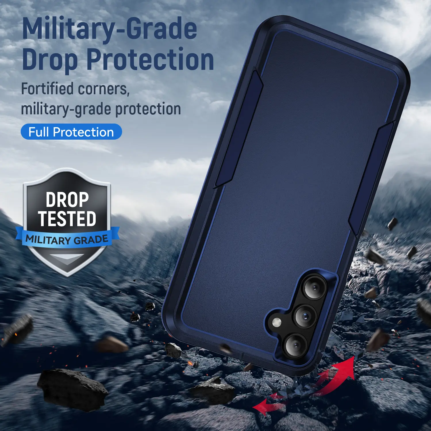 Samsung Galaxy A15 Hoesje Schokbestendige Hardcase Back Cover Blauw afbeelding 2