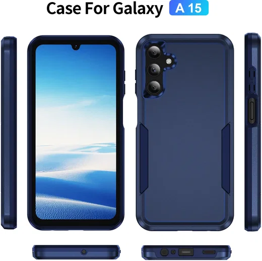 Samsung Galaxy A15 Hoesje Schokbestendige Hardcase Back Cover Blauw afbeelding 7