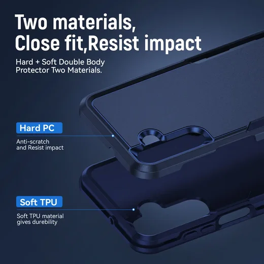 Samsung Galaxy A15 Hoesje Schokbestendige Hardcase Back Cover Blauw afbeelding 3