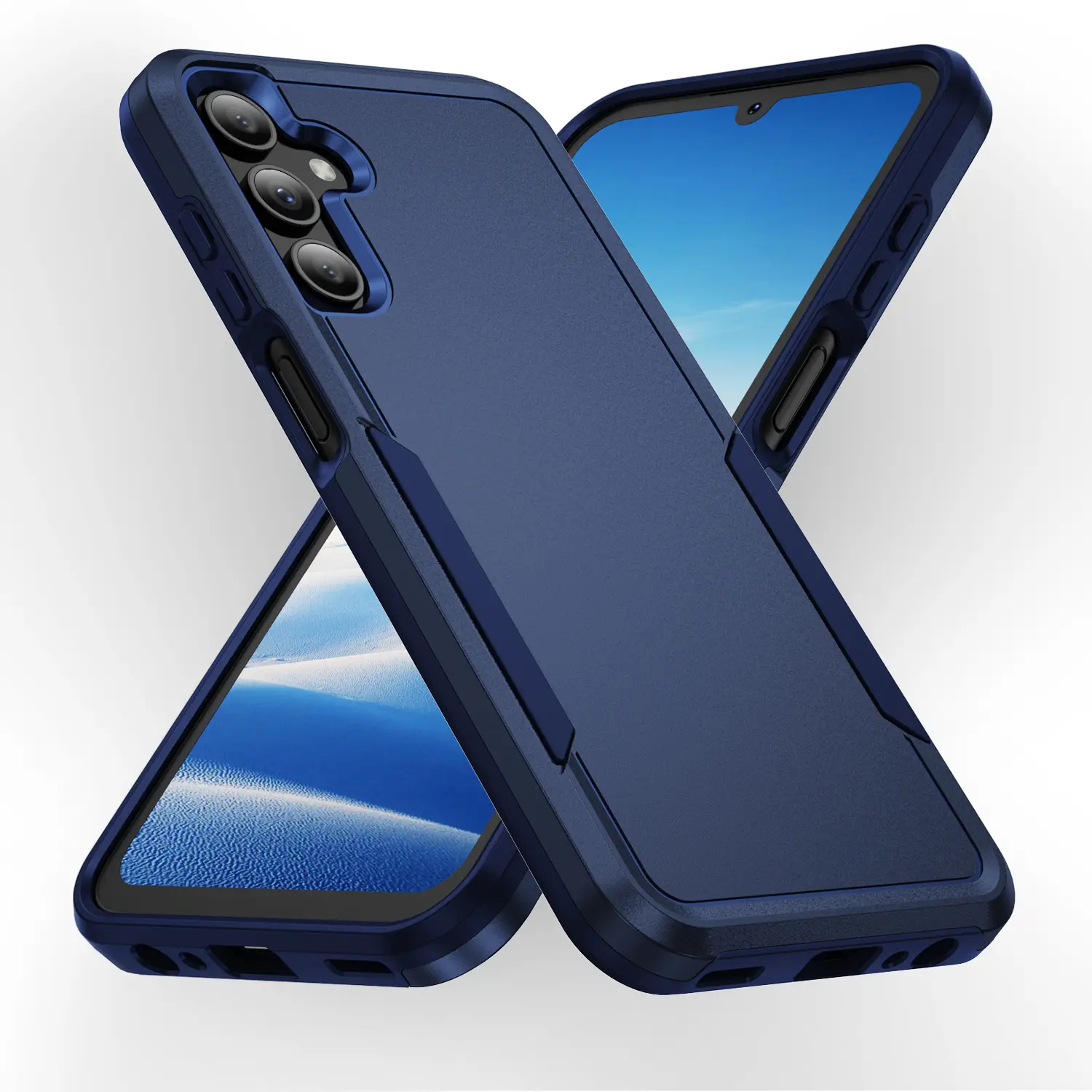 Samsung Galaxy A15 Hoesje Schokbestendige Hardcase Back Cover Blauw afbeelding 1