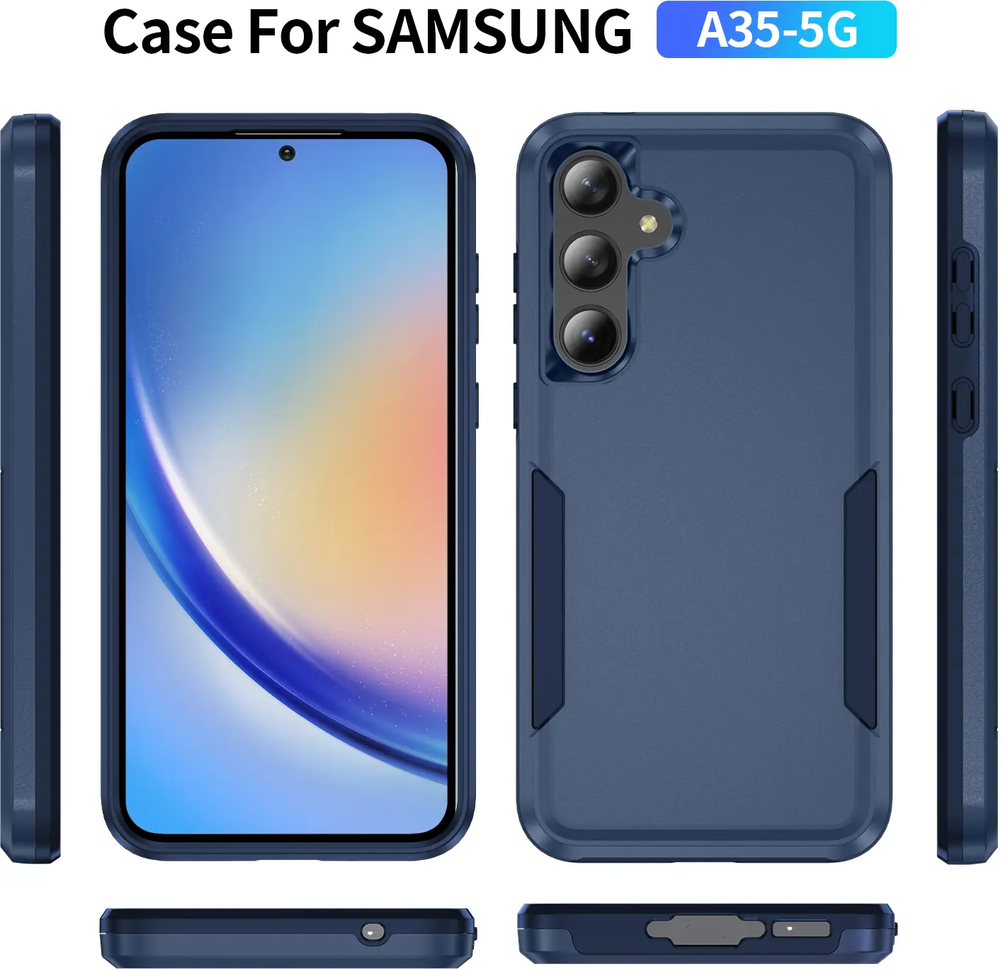 Samsung Galaxy A35 Hoesje Schokbestendige Hardcase Back Cover Blauw afbeelding 6