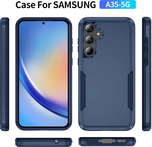Samsung Galaxy A35 Hoesje Schokbestendige Hardcase Back Cover Blauw afbeelding 6