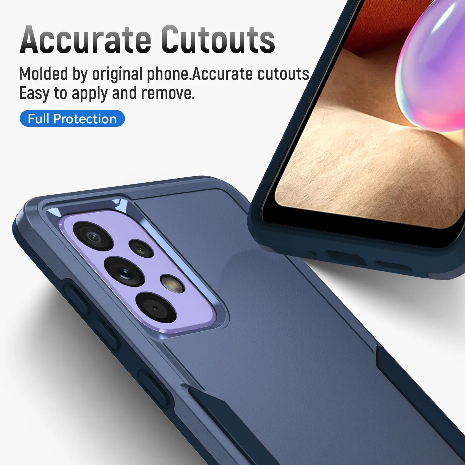 Samsung Galaxy A53 Hoesje Schokbestendige Hardcase Back Cover Blauw afbeelding 5