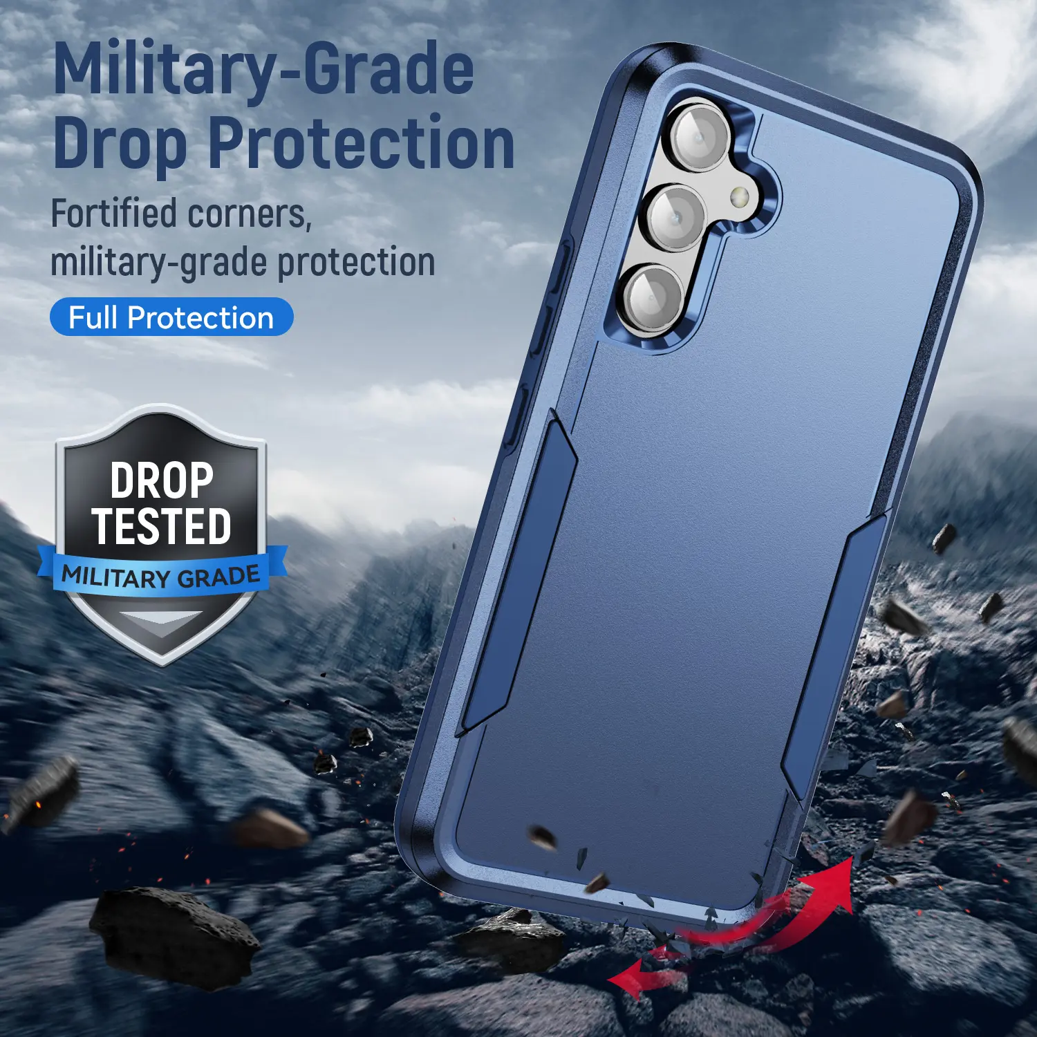 Samsung Galaxy A54 Hoesje Schokbestendige Hardcase Back Cover Blauw afbeelding 2