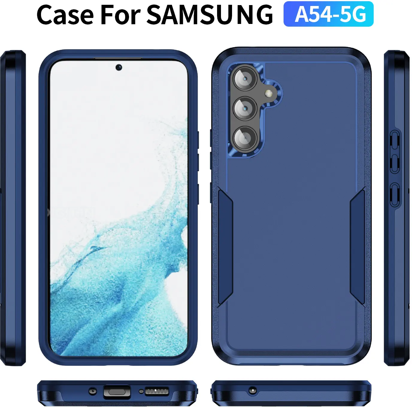 Samsung Galaxy A54 Hoesje Schokbestendige Hardcase Back Cover Blauw afbeelding 7
